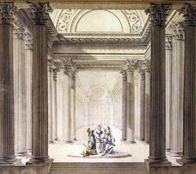 Innenansicht des Tempels der Tugend, ca. 1770 von French School