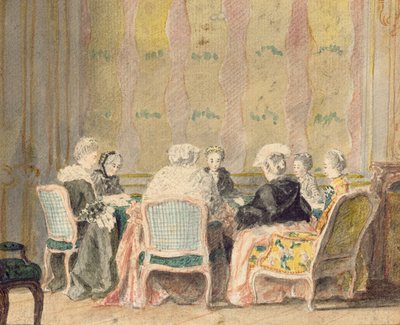 Interieur mit Damen beim Kartenspielen, 1770 von French School