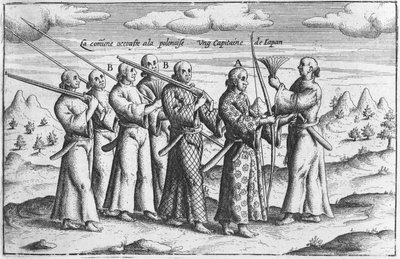 Japanischer Edelmann mit Eskorte, ca. 1660 von French School