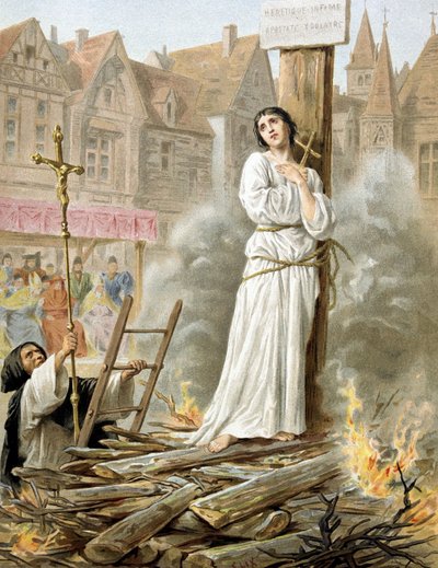 Johanna von Orléans, verbrannt auf dem Scheiterhaufen am 20. Mai 1431 von French School