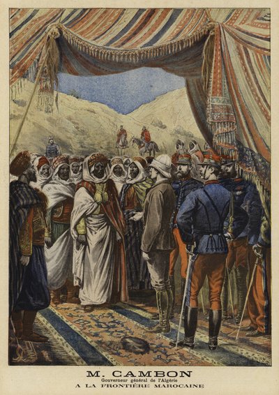 Jules Cambon, französischer Generalgouverneur von Algerien, an der marokkanischen Grenze, 1897 von French School