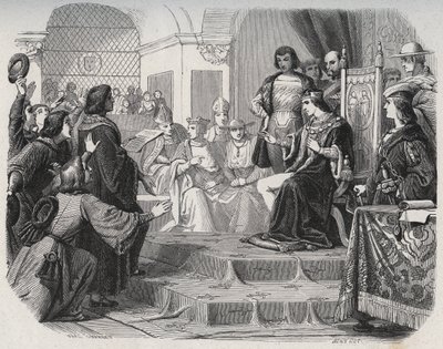 König Ludwig XII. wird am 14. Mai 1506 in den Generalstaaten von Tours zum Vater des Volkes ausgerufen von French School