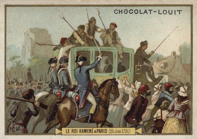 König Ludwig XVI. wird nach Paris zurückgebracht, Französische Revolution, 25. Juni 1791 von French School