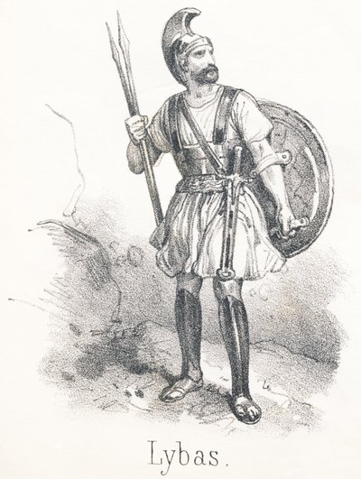 Lybas: Grieche, der der Belagerung von Troja beigewohnt hat, in der Armee des weisen Odysseus von French School