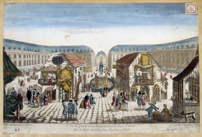 La Foire St Ovide, Place Vendome in Paris - Gravur von French School
