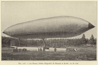 La France, lenkbarer Ballon von Renard und Krebs, seitlich gesehen von French School
