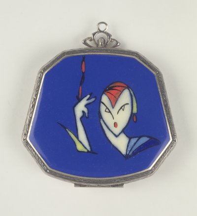 La Mode Femme Fatale Puderdose, Französisch, 1920-30 von French School