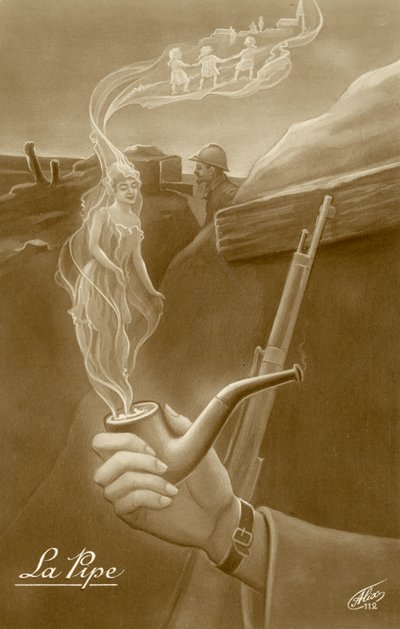 La pipe, französische Postkarte aus dem Ersten Weltkrieg von French School