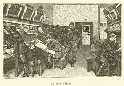 Der Studierraum (Gravur) von French School