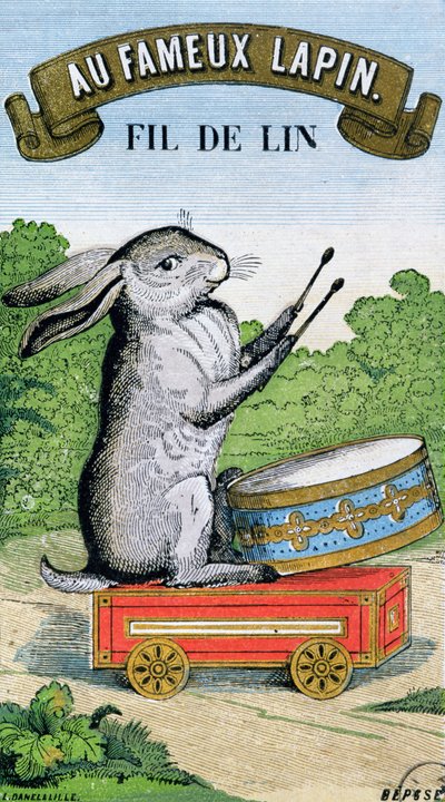 Etikett für die Marke Au Fameux Lapin von Leinenfaden von French School