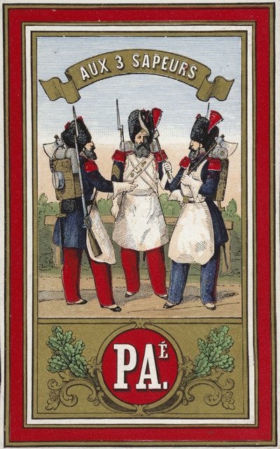 Etikett für Drei Pioniere-Garn von French School