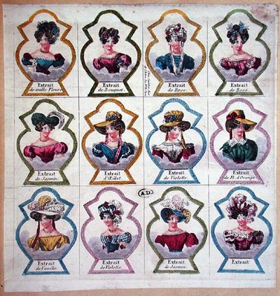 Etiketten für Parfums, ca. 1820 von French School