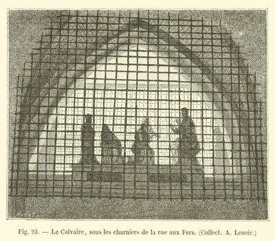 Das Kalvarienberg, unter den Beinhäusern der Rue aux Fers, Sammlung A. Lenoir von French School