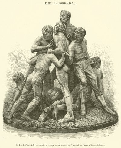 Das Fußballspiel in England, Gruppe aus Terrakotta von French School