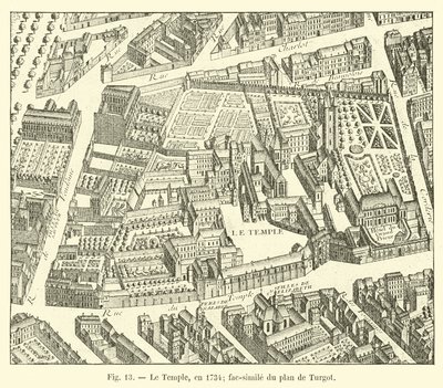 Der Tempel, 1734 (Faksimile des Plans von Turgot) von French School