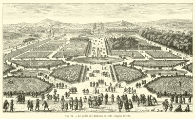 Der Garten der Tuilerien im Jahr 1680, nach Perelle von French School
