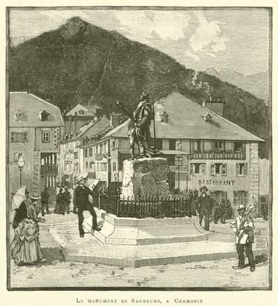 Das Denkmal von Saussure in Chamonix von French School