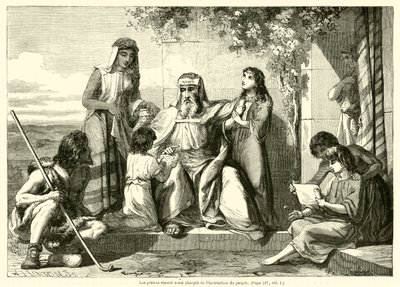 Die Priester waren auch für die Unterweisung des Volkes verantwortlich (Gravur) von French School