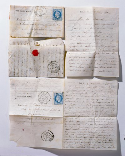 Briefe, die während der Belagerung von 1871 per Ballon nach Paris geschickt wurden von French School