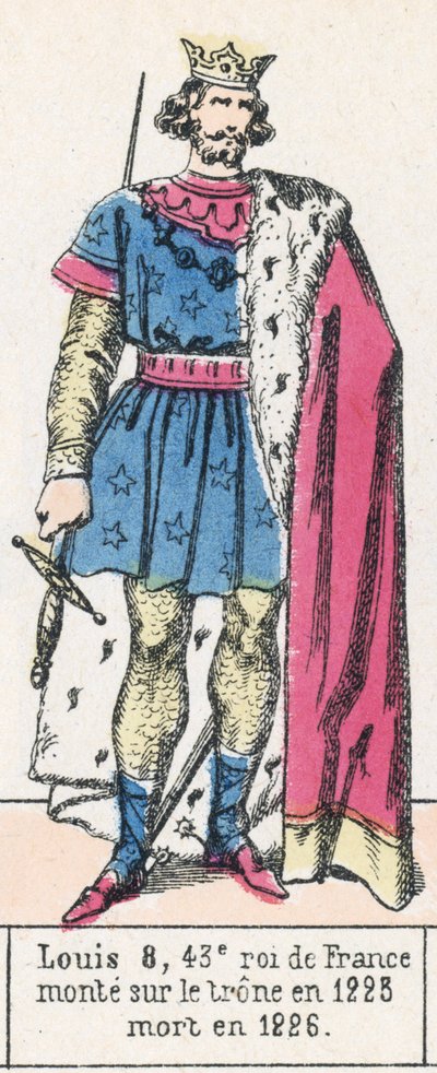 Ludwig VIII., 43. König von Frankreich, bestieg den Thron 1223, gestorben 1226 von French School