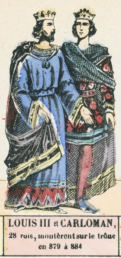 Ludwig III und Karlmann, 28. Könige, bestiegen den Thron 879 bis 884 von French School
