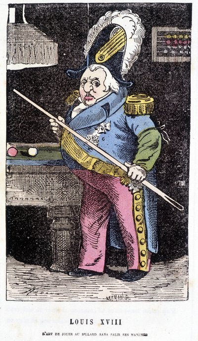 Ludwig XVIII. spielt Billard - in „Histoire de France Tintamarresque“ von Touchatout von French School