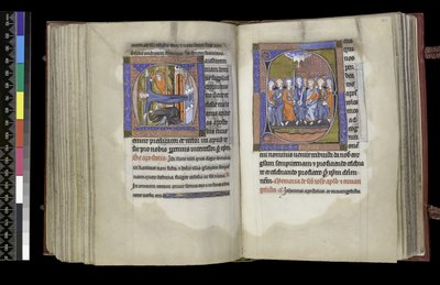 Fürbitte zu St. Andreas und Fürbitte zu den Aposteln, aus dem Psalter und Stundenbuch der Isabella von Frankreich, Paris, um 1265-70 von French School