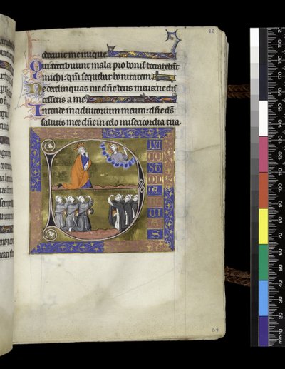David betet zu Gott in der Wolke, aus dem Psalter und Stundenbuch der Isabella von Frankreich, Paris, ca. 1265-70 von French School