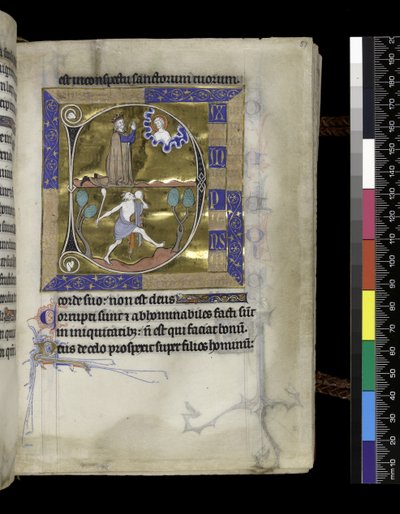 MS 300 f.57r, David betet zu Gott von French School