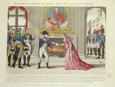 Großmut von Kaiser Napoleon gegenüber der Prinzessin von Hatzfeld, 1806 von French School