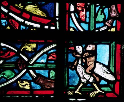 Mann reitet auf einem Vogel von French School