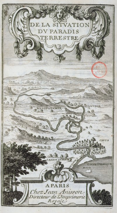 Karte aus De La Situation du Paradis Terrestre, 1691 von French School