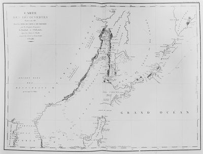 Karte der Entdeckungen von 1787 in den Chinesischen Meeren und der Tartarenstraße durch die französischen Fregatten La Boussole und L