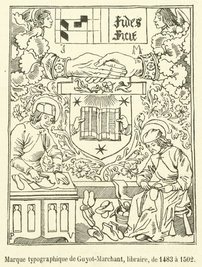 Marque typographique de Guyot-Marchant, libraire, de 1483 a 1502 von French School