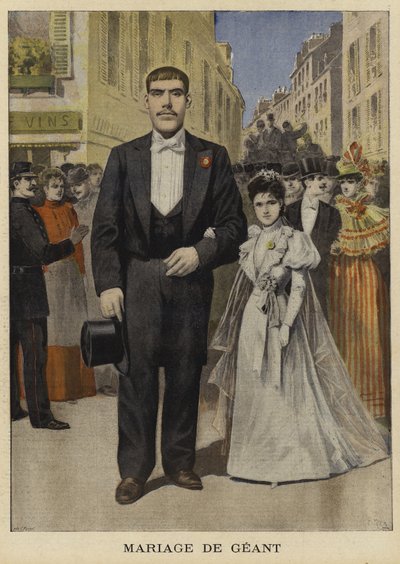 Hochzeit eines Riesen, Pantin, Frankreich, 1897 von French School