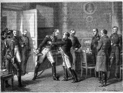 Marschall Michel Ney wechselt die Seiten und schließt sich Napoleon am 14. März 1815 an von French School