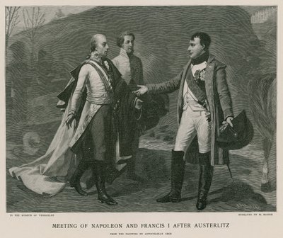 Treffen von Napoleon und Franz I. nach Austerlitz von French School