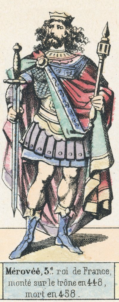 Merovee, 3. König von Frankreich, bestieg den Thron 448, starb 458 von French School