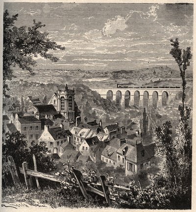 Meudon - Département Hauts-de-Seine - Gravur in „PATRIE“ - Beschreibung der malerischen Frankreich in 6 Bänden von Lucien Huard - Ende des 19. Jahrhunderts von French School
