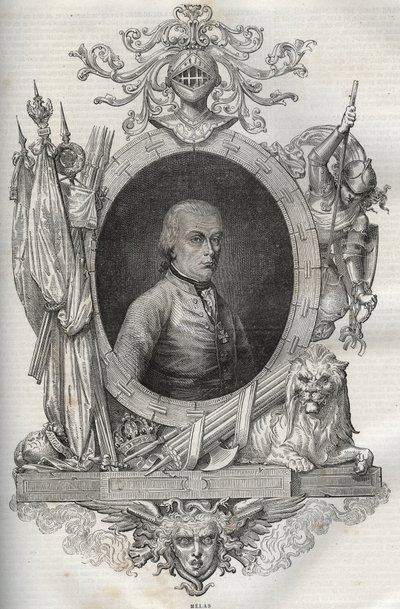 Michael Friedrich Benedikt Baron von Melas (1729-1806), Feldmarschall - Neue Nationale Enzyklopädie von Maurice La Charest - 1870 von French School