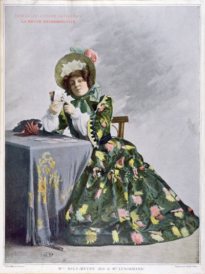 Mlle Mily-Meyer in der Rolle von Mlle Le Normand, 1899 (Typogravur) von French School