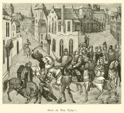 Tod von Wat Tyler (Gravur) von French School