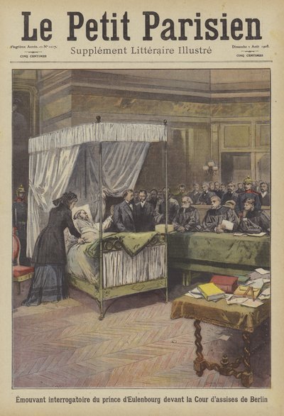 Bewegendes Zeugnis des Prinzen von Eulenburg vor Gericht in Berlin von French School