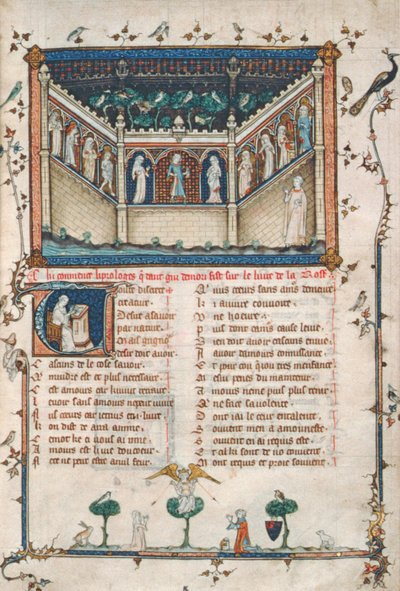 Ms 101 fol.5 Le Roman de la Rose von French School