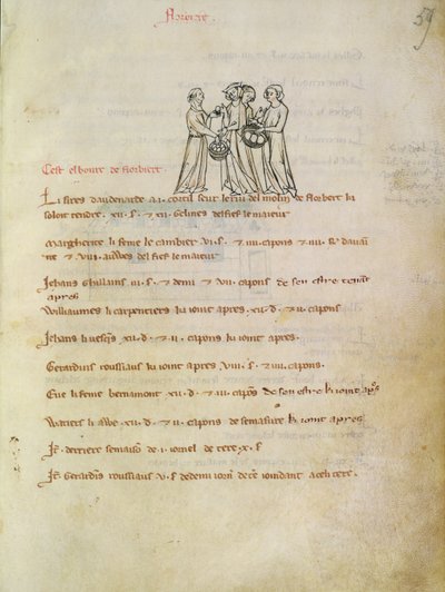 Ms 1175 f.59r Frauen kaufen Eier, aus Vieil Rentier d