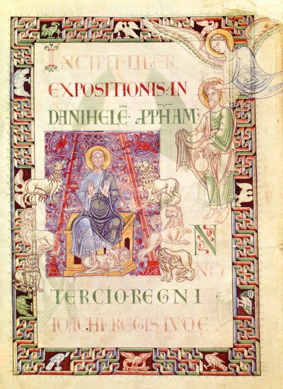 Daniel in der Löwengrube, gefüttert von Habakuk, aus Explanatio in Prophetas et Ecclesiasten von St. Jerome von French School