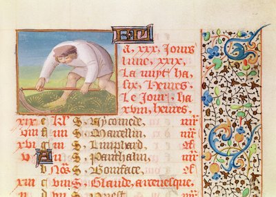 Ms 134 Juni: Ernte, aus einem Stundenbuch von French School