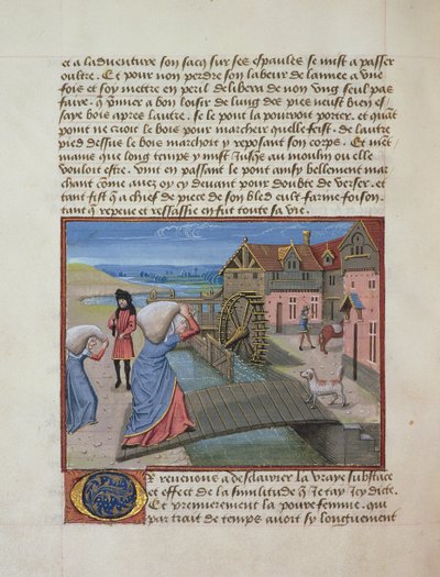 Eine Wassermühle, aus l