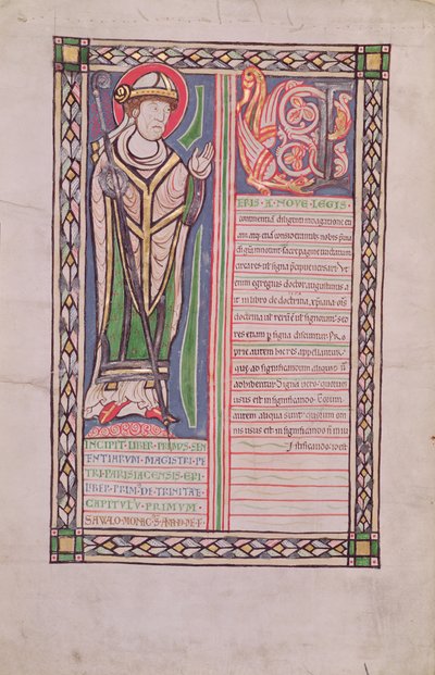 Ms 186 Fol.2v Pierre Lombard Bischof von Paris, aus dem Liber Quatuor Sententiarum (Buch der Sentenzen), ca. 1160 von French School