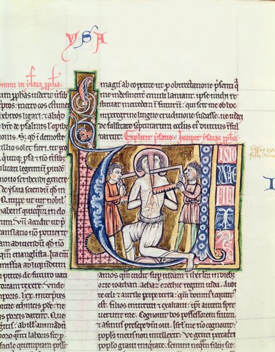 Ms 21 fol.98v Das Martyrium des Jesaja, aus einer Bibel von French School